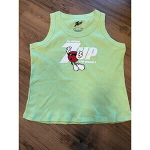 Vintage 7UP Tank Top Y2K Sleeveless Ribbed Graphic Tee Green The Uncola XL